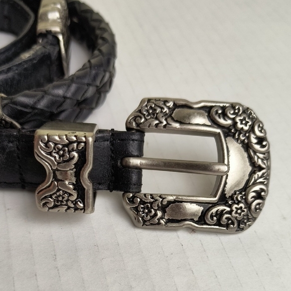 Woolrich Western Concho Black Braided Belt with Silver Buckle Size L - Picture 14 of 14